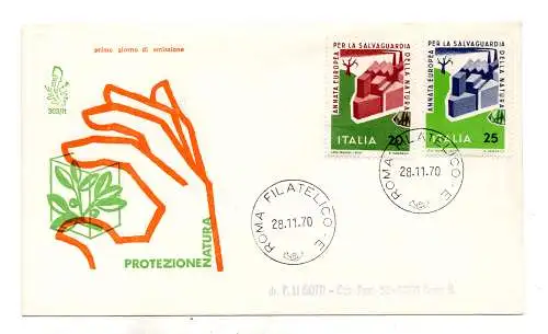 Italien FDC Venetia 1970 Naturschutz nach Italien gereist