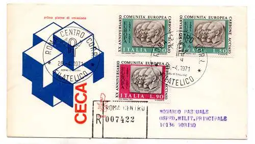 Italia FDC Venetia 1971 C.E.C.A. gereist Racc. für Italien 947