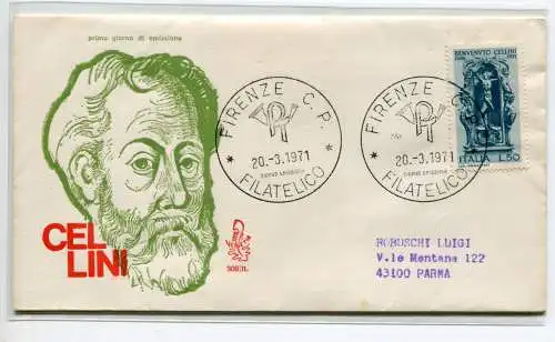 Italien FDC Venetia 1971 Cellini reiste nach Italien