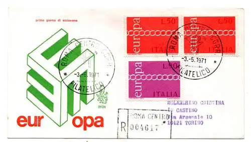 Italien FDC Venetia 1971 Europa gereist Racc. für Italien 953