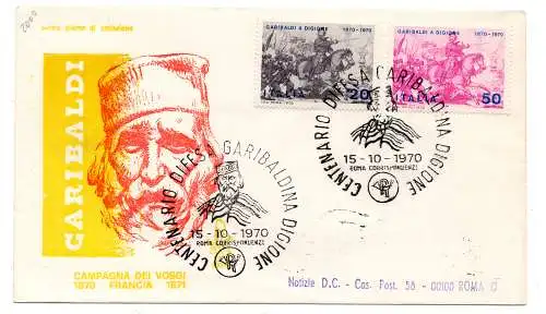 Italien FDC Venetia 1970 Garibaldi reiste nach Italien