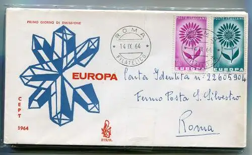 Italien FDC Venetia 1964 Europa reiste nach Italien