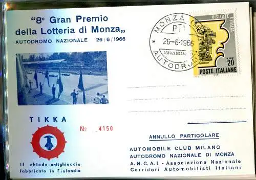 Das Auto in den Briefmarken - Autodromo di Monza 1966