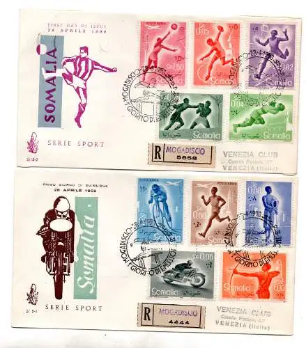 Somalia AFIS FDC Venetia 1958 Sport voyata Racc. für Italien