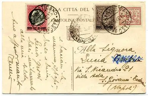 König des Mai - Postkarte ab Cent. 75 aus der Vatikanstadt