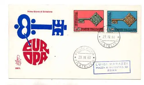 Italien FDC Venetia 1968 Europa reiste nach Italien