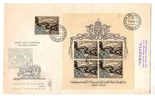 Venetia Cent. Briefmarken Päpstlicher Bogen Nr.1 Umschlag