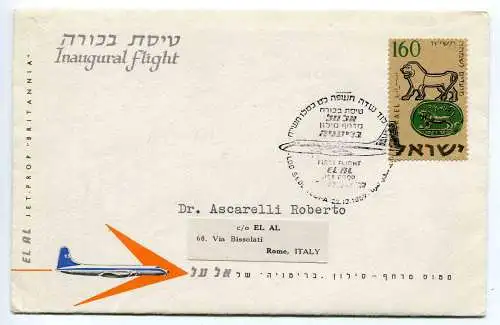 1. Flug EL AL Lydda/Rom vom 22.12.57