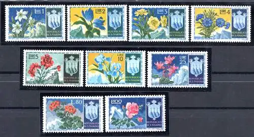 1953 Blumen I. Ausgabe Nr. 400/408 - MNH