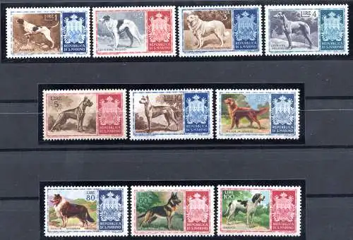 1956 Hunde der Rasse Nr. 439/448 - MNH