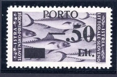 Slowenische Küste - Steuermarken Porto Cent. 50 auf 20 l. n. 6A/III