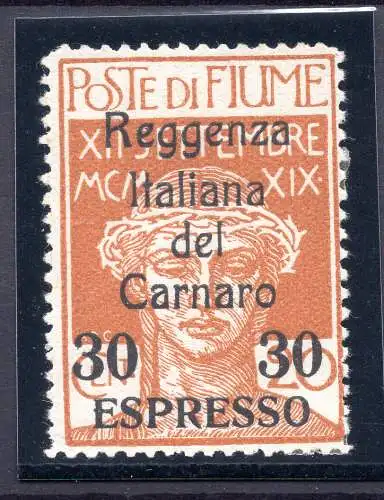 Fluss - Regenza Italiana del Carnaro Espressi 30 c. von 20