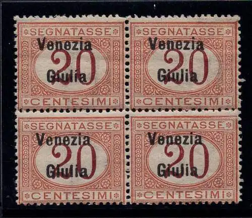 Venezia Giulia - Steuermarken 20 m. Brief a unterschiedlicher Schrift postfrisch