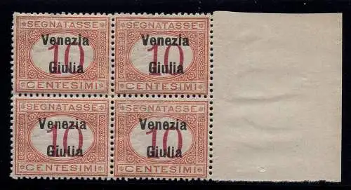 Venezia Giulia - Steuermarken 10 m. Brief a unterschiedlicher Schrift postfrisch