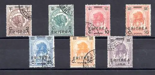 Eritrea - Löwen überdruckt Nr. 54/60 komplette Serie gebraucht