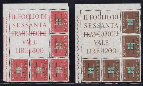 Europa 1963 Nr. 967/968 Eckblock von fünf Exemplaren - postfrisch