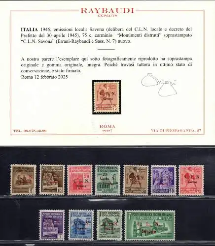 C.L.N. Savona komplette Serie Nr. 1/11 - MNH