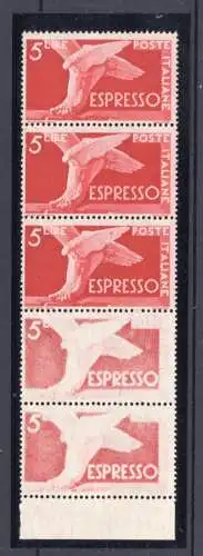 Espresso Lire 5 Democratica Nr. 25b flüchtiger Druck - MNH