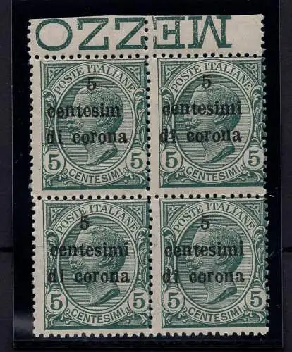 Trient und Triest - 5 c. Krone Fehler Cent Nr. 3f - MNH