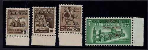 C.L.N. Aosta Aufdrucke Nr. 5/8 MNH