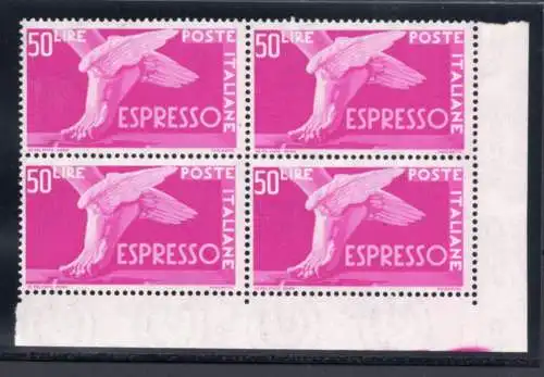 Espresso Lire 50 Democratica quartina ruota 3 - MNH