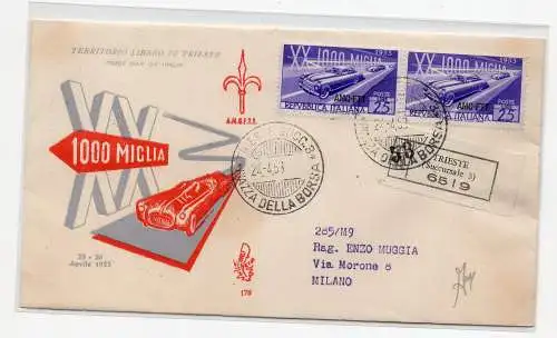 Mille Miglia Nr. 165 Paar auf FDC Venetia Racc.