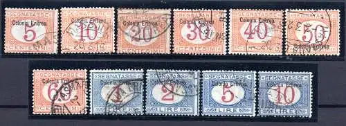 Eritrea - Segnatasse Nr. 1/11 komplette Serie gebraucht Originalstempel -