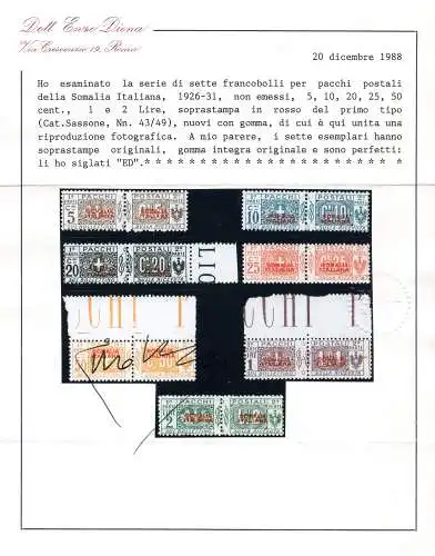 Italienisches Somalia - Postpakete nicht ausgestellt