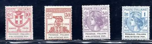 Parastatali Federazione Italiana Bibliot. Pop. n. 34/37 - MNH