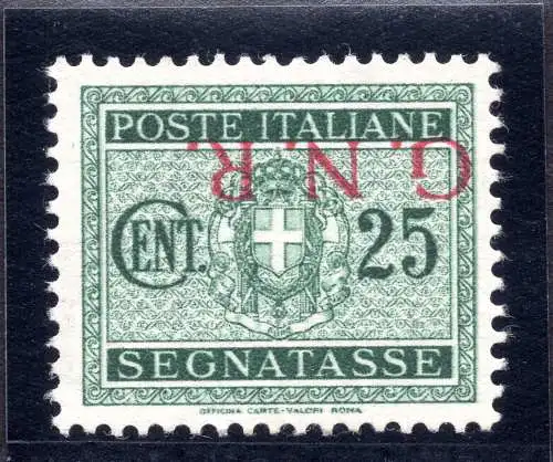 GNR Segnatasse Cent. 25 Brescia - unveröffentlichte Sorte, signiert - MNH