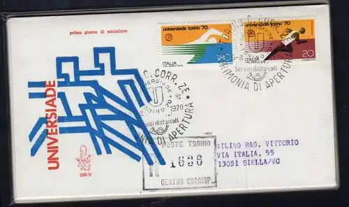 Italien FDC Venetia 1970 Universiadi voyata Racc. für Italien 909