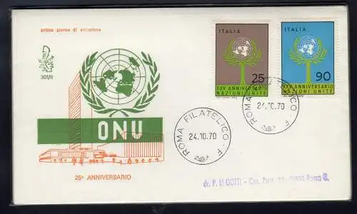 Italien FDC Venetia 1970 O.N.U reiste nach Italien