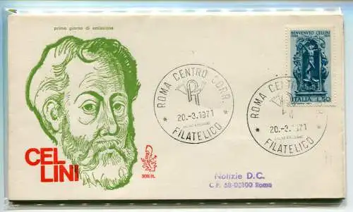 Italien FDC Venetia 1971 Cellini reiste nach Italien