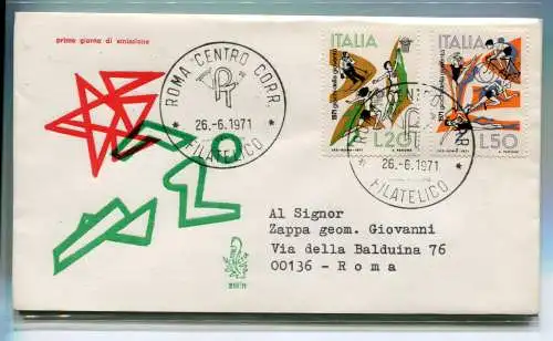 Italien FDC Venetia 1971 Gioventù gereist nach Italien 961