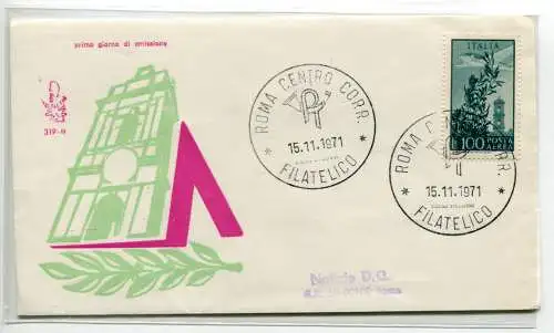 Italien FDC Venetia 1971 Kapitol Lire 100 gereist nach Italien 980