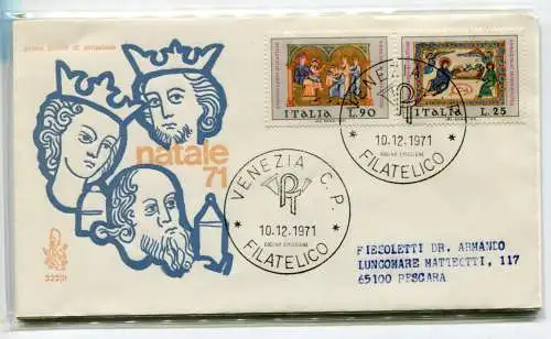 Italien FDC Venetia 1971 Weihnachten gereist nach Italien 991