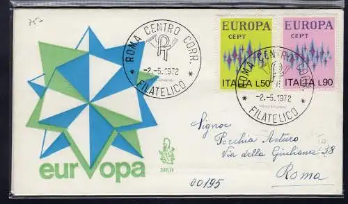 Italien FDC Venetia 1972 Europa reiste nach Italien