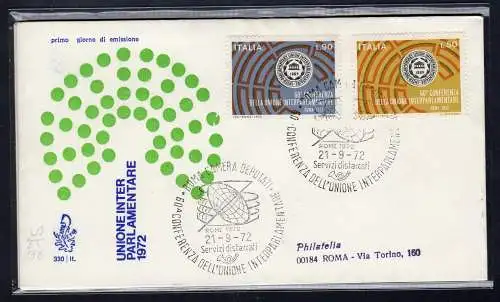 Italien FDC Venetia 1972 Interparlamentarische Union reiste nach Italien 1030