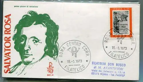 Italien FDC Venetia 1973 Salvator Rosa reiste nach Italien 1086