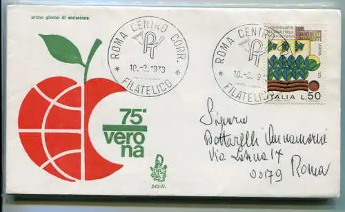 Italien FDC Venetia 1973 Fiera di Verona reiste nach Italien