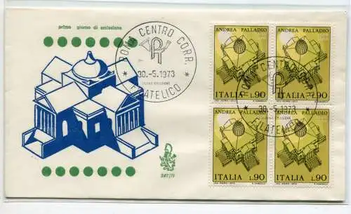 Italien FDC Venetia 1973 Palladio Viertel nicht gereist