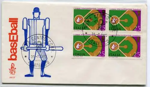 Italien FDC Venetia 1973 Baseball Viertel nicht gereist