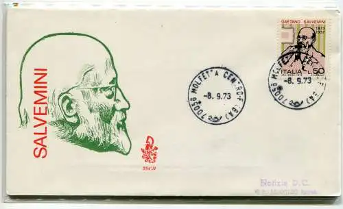 Italien FDC Venetia 1973 Salvemini reiste nach Italien