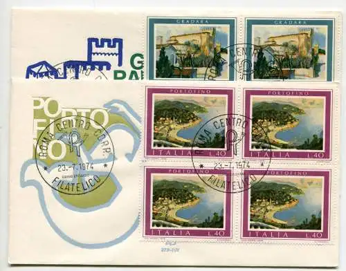 Italien FDC Venetia 1974 Turistica quartina nicht gereist