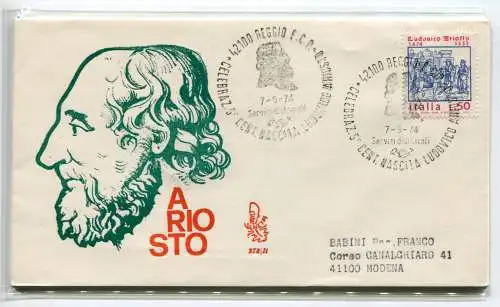 Italien FDC Venetia 1974 Ariosto reiste nach Italien