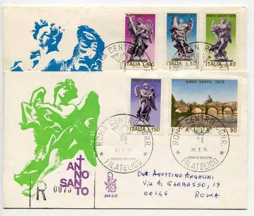 Italien FDC Venetia 1975 Anno Santo voyata Racc. für Italien