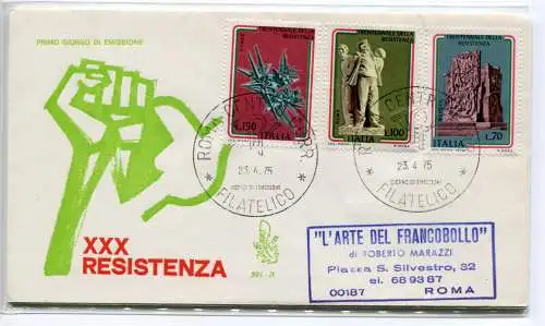 Italien FDC Venetia 1975 Widerstand nach Italien gereist