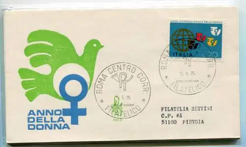 Italien FDC Venetia 1975 Jahr der Frau reiste nach Italien