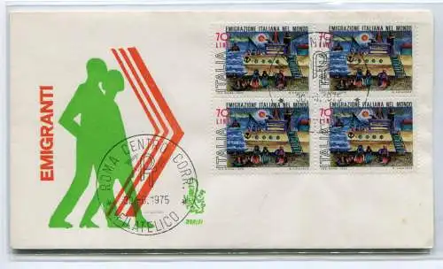 Italien FDC Venetia 1975 Auswanderung Viertel nicht gereist