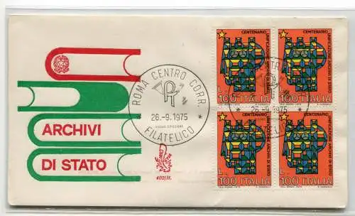 Italien FDC Venetia 1975 Staatsarchiv Viertel nicht gereist